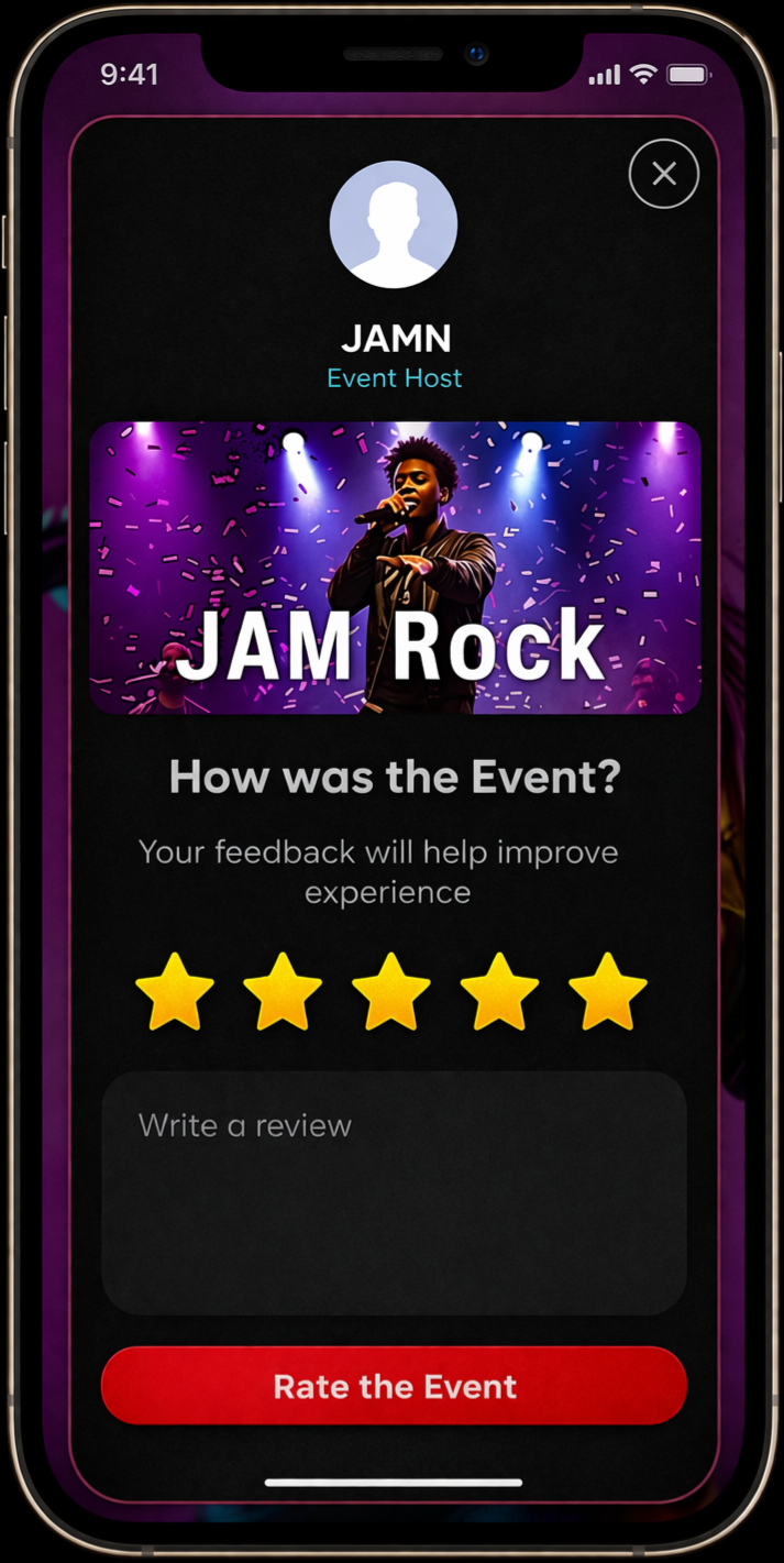 Ratings and reviews screen